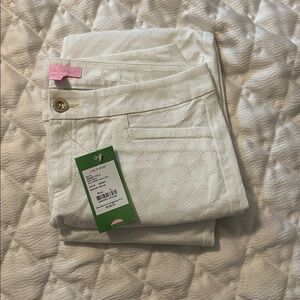 NWT Lilly Pulitzer Kelly Skinny Ankle Pant in Resort White size 2